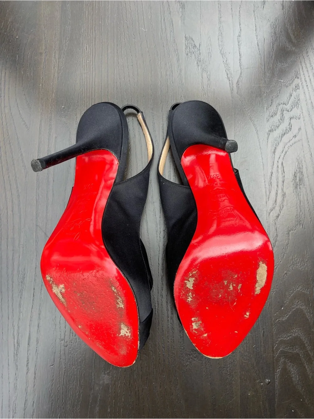 Christian Louboutin Black Suede Pumps with Classic Red Sole